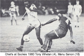 Chiefs Sockers 1980 Road Tony Whelan Back Manu Sanon