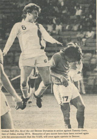 NASL Soccer 1974 Denver Dynamos Grahm Bell