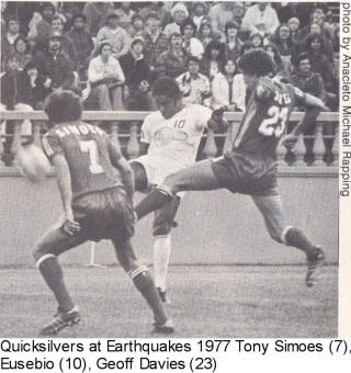 NASL Soccer San Jose Earthquakes 77 Road Back Tony Simoes, Goeff Davies