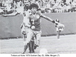 NASL Soccer Minnesota Kicks 79 Road Willie Morgan (2), Timbers Graham Day