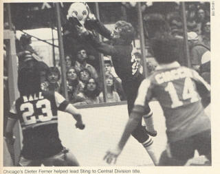 NASL Soccer Chicago Sting 81-82 Goalie Back Dieter Ferner, Bret Hall
