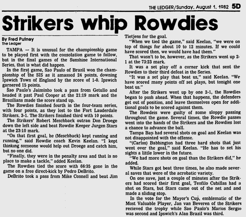 1982 07 31%20Strikers Rowdies | Arquibancada Tricolor