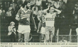 NASL Soccer Vancouver Whitecaps 1981 Home Gerry Gray 2, Timbers 5-27-81 Gary Collier