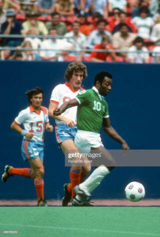 Game Action Shot - 1977 NASL New York Cosmos v St Louis Stars - Vtg Soccer  Slide