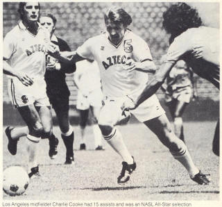 NASL Soccer Los Angeles Aztecs 77 Home Charlie Cooke, Ron Davies