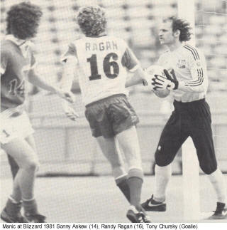 NASL Soccer Montreal Manic Blizzard 1981 Home Randy Ragan Back Sonny Askew Tony Chursky