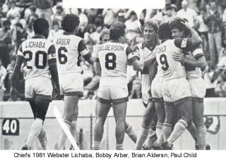 Chiefs 81 Home Back Paul Child, Bobby Arber