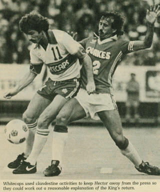 NASL Soccer San Jose Earthquakes 80 Road Ane Mihailovich, Whitecaps Kevin Hector