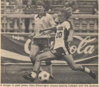 NASL Soccer San Jose Earthquakes 81 Home Gary Etherington