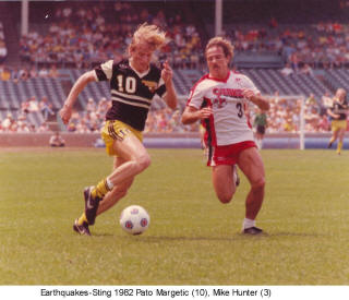 NASL Soccer San Jose Earthquakes 82 Home Mike Hunter Pato Margetic Sting