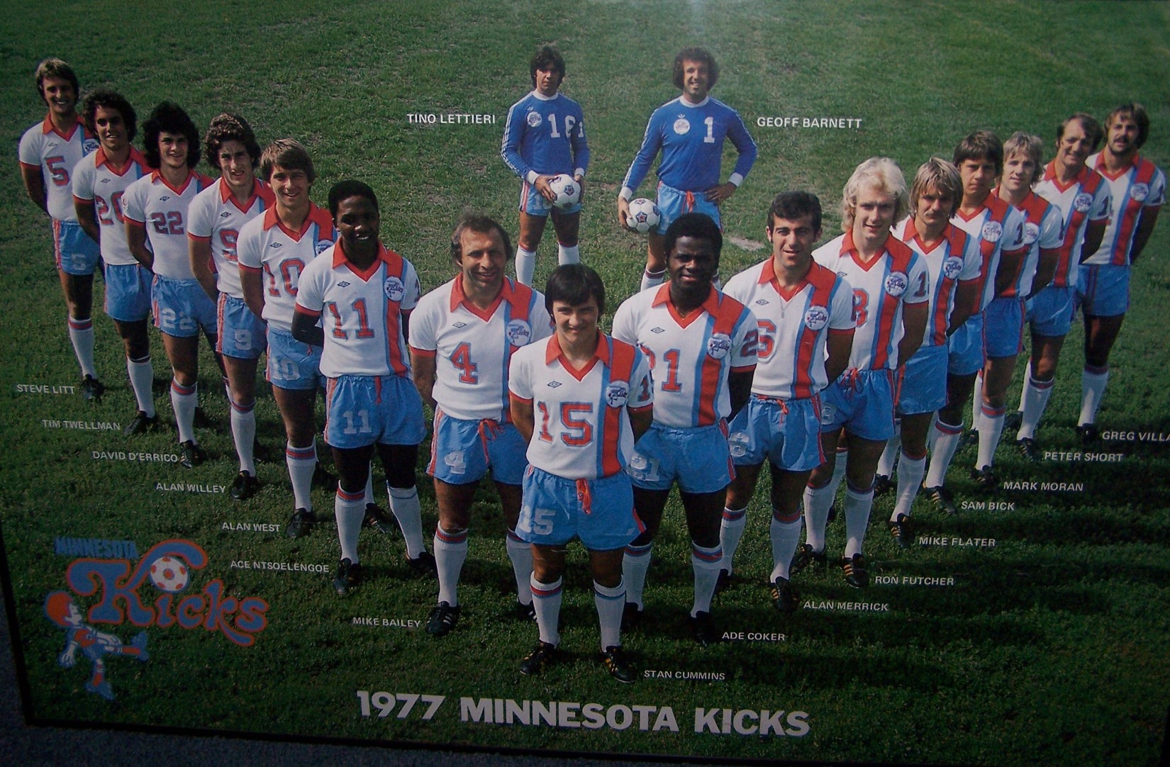 Minnesota Kicks 1977 Subbuteo Top Spin Squadra Nasl 