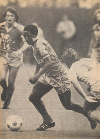 NASL Soccer Minnesota Kicks 81 Road Ace Ntsolengoe, Tony Pesznecker