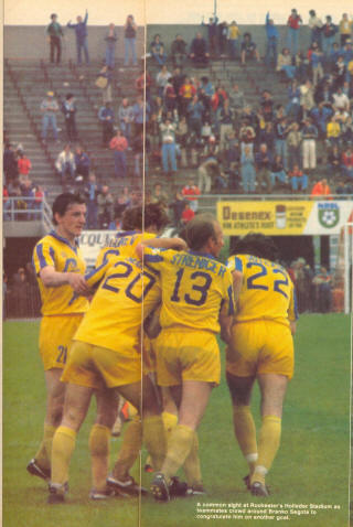 NASL Soccer Rochester Lancers 80 Home Back Gene Strencier, Segota, Gregurev, Tuksa, Sutevski