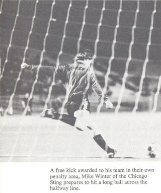 NASL Soccer Chicago Sting 75 Goalie Back Mike Winter