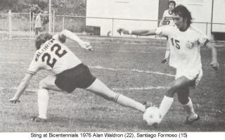 NASL Soccer Chicago Sting 76 Home Back Alan Waldron Bicentennials Santiago Formoso