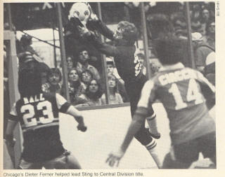 NASL Soccer Chicago Sting 81-82 Goalie Back Dieter Ferner, Bret Hall