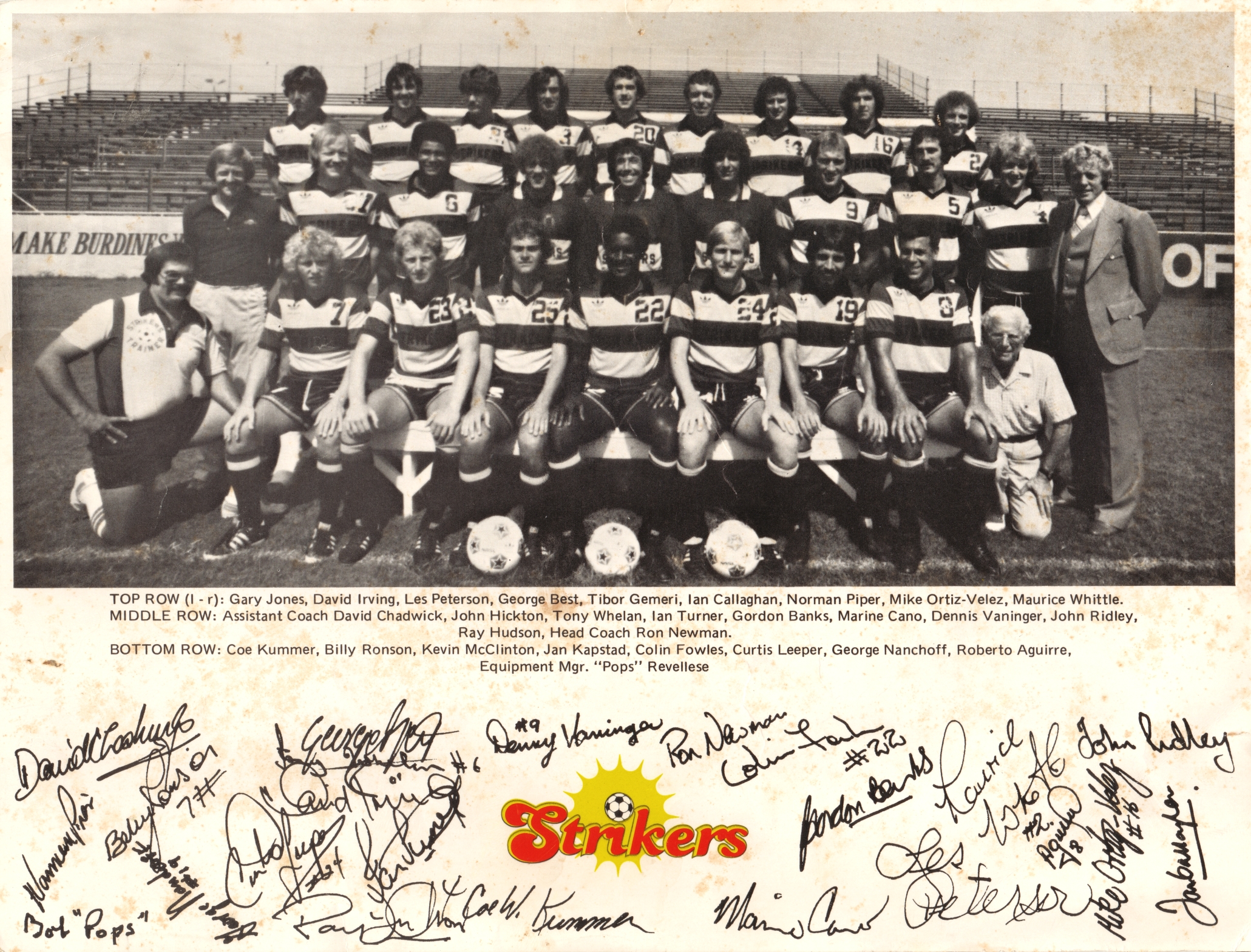 NASL Soccer Ft. Lauderdale Strikers 78 Road Team