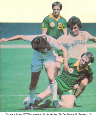 NASL Soccer Portland Timbers 77 Road Ike MacKay, Ray Martin