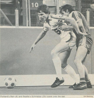 NASL Soccer Timbers 80-81 Indoor Road Back John Bain, Sounders Brian Schmetzer