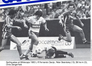 NASL Soccer Vancouver Whitecaps 83 Home Peter Beardsley Earthquakes Chris Dangerfield