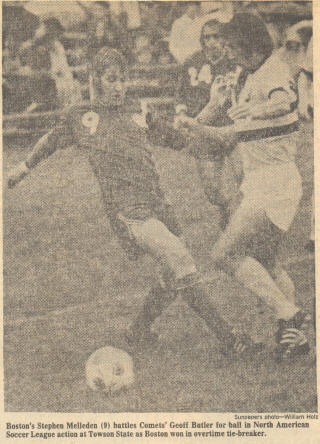 NASL Soccer Baltimore Comets 75 Home Back Geoff Butler