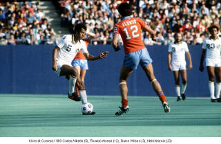 NASL Soccer New York Cosmos 80 Home Carlos Alberto, Wilson, Morais Kicks Alonso